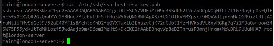 Example of an RSA Host Public Key in Linux.