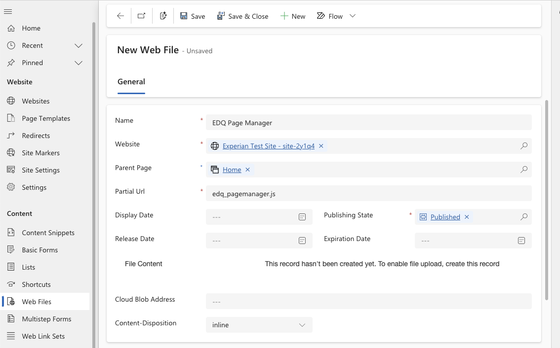 New Web File