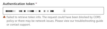 Unknown validation token error