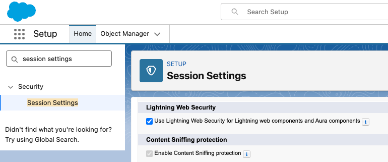 Enabling Lightning Web Security