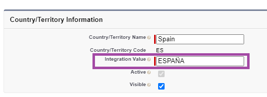 Country Custom Metadata Object