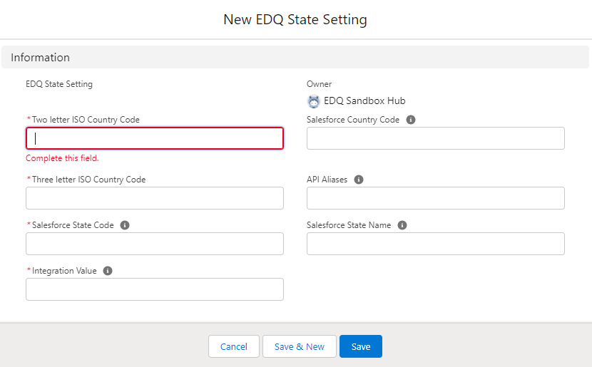 State settings object