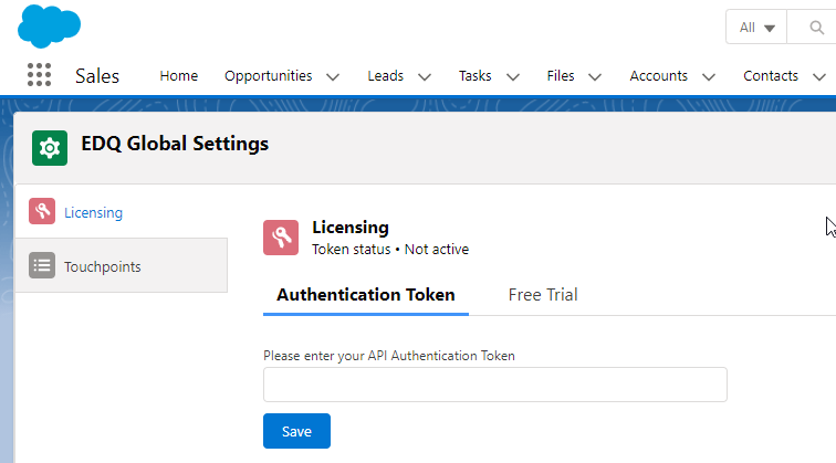 Enter your API Authentication Token