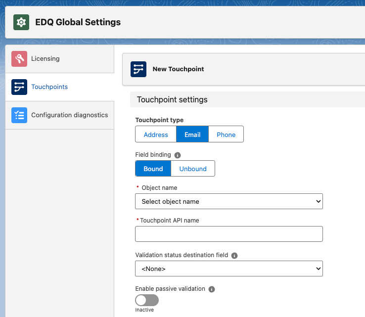 New Email Touchpoint