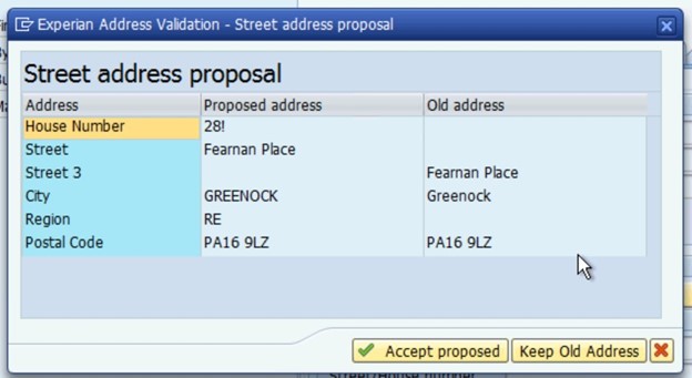 Address proposal pop-up example