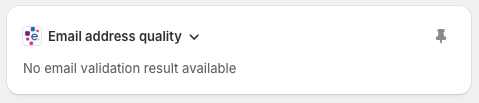 No email validation result available