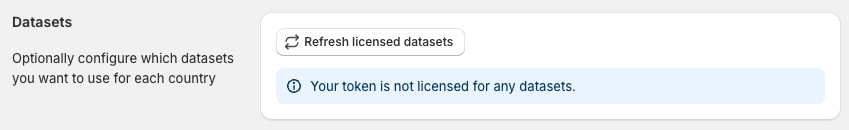 Refresh licensed datasets button